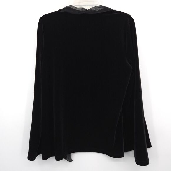 Chico's Travelers velvet ruffle open jacket Size 1 (M) black long sleeve evening - Picture 8 of 8